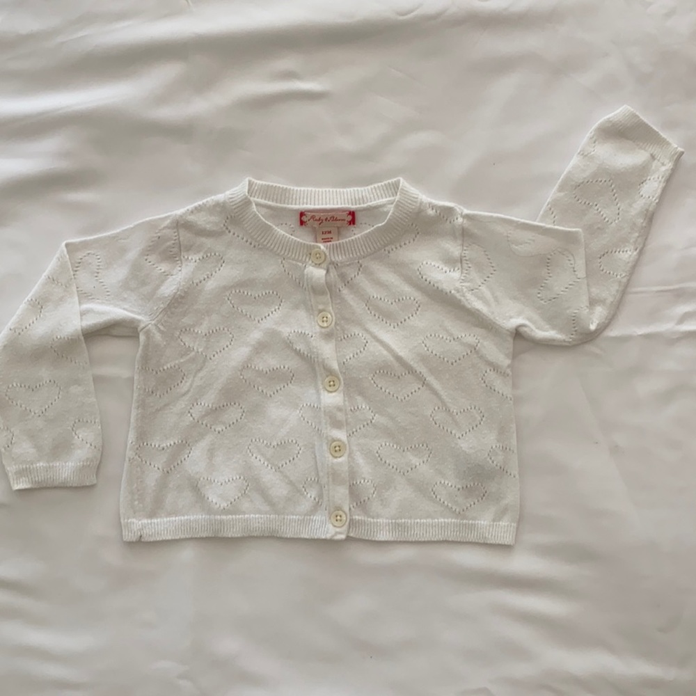 Rudy & Bloom Heart Pointelle Knit Cardigan
